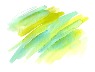 green - blue abstract background. Watercolor hand painting on white background. Grunge design element for poster, flyer, name card.