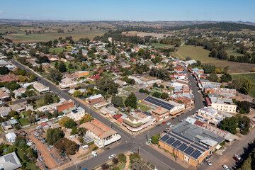 Fototapeta na wymiar drone town Canowindra aerial New South Wales.