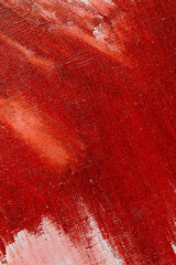 abstract creative background: white and red blurred stains of colored primer when toning the...