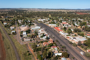 Aerial view of the central western New South Wales town of Trundle