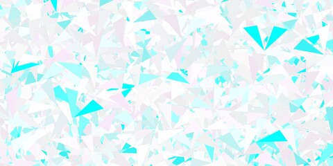 Light pink, blue vector background with polygonal forms.