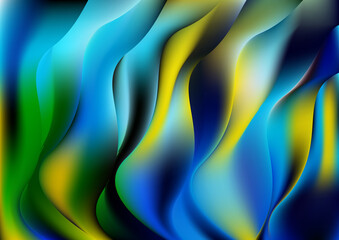 Obraz na płótnie Canvas Abstract Blue Green and Yellow Vertical Wavy Background Image