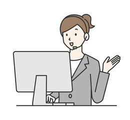 コールセンターの女性オペレーター