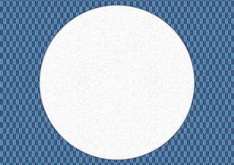 中央に円がある青色の矢絣模様の背景