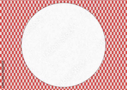 中央に円がある紅白の矢絣模様の背景 Wall Mural Wallpaper Murals Tota