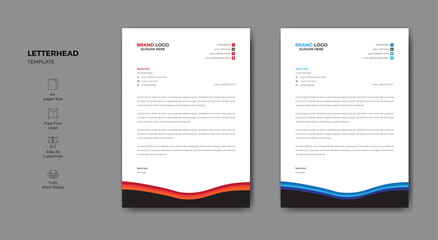 Clean and modern abstract corporate letterhead design.