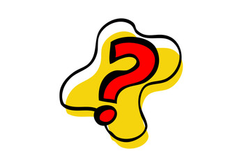 Simple Vector Hand Draw Sketch, Thin Marker, Question Mark, Isolated on White
