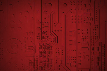 Red patterned concrete wall