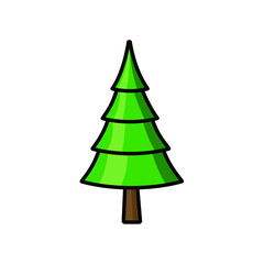 Pine tree in drawing style isolated vector. Hand drawn object illustration for your presentation, teaching materials or others.