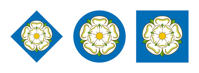 Yorkshire flag icon set. vector illustration isolated on white background - obrazy, fototapety, plakaty
