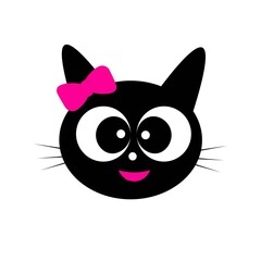 Fototapeta na wymiar cute black cat illustration vector