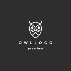 owl logo abstract vector icon illustration on black background
