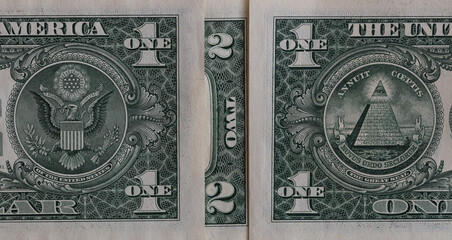 1 and 2 US dollar banknotes