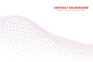 Futuristic hexagon vector background. Technology concept. 3d landscape. Eps 10 vector illustration