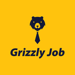 Grizzly job logo design template