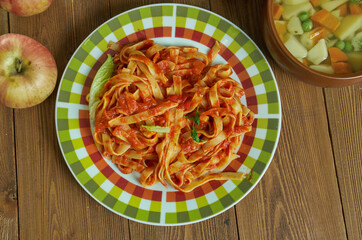 Fettuccine with Creamy Red Pepper-Feta Sauce