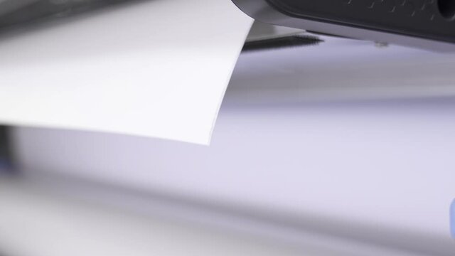 Professional big format printer , big vinyl print for wallpaper ,close up the paper roll