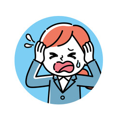 スーツを着た女性のアイコン(焦り)