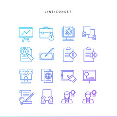 Collection of gradient line icons