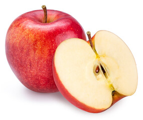 Fresh Apple on white background, San Fuji Apple isolated on white background. With clipping path.