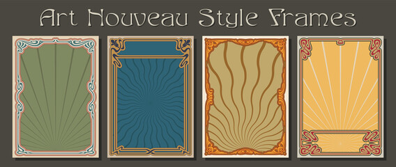 Art Nouveau Style Frames, Background for Retro Posters, Covers
