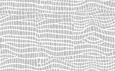 Abstract modern crocodile leather seamless pattern. Animals trendy background. Grey and white decorative vector illustration for print, fabric, textile. Modern ornament of stylized alligator skin
