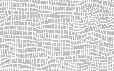 Fototapeten Abstract modern crocodile leather seamless pattern. Animals trendy background. Grey and white decorative vector illustration for print, fabric, textile. Modern ornament of stylized alligator skin © Alla