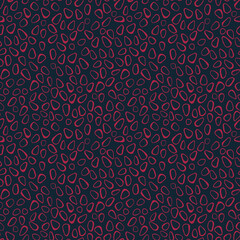 Vector hand drawn pomegranate seeds dark seamless pattern print background.