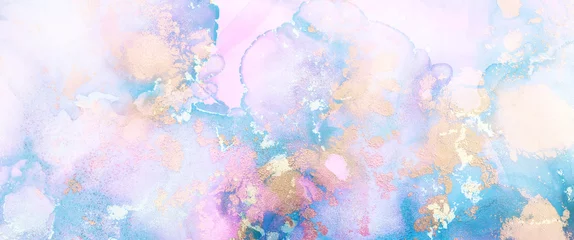 Foto op Plexiglas kunstfotografie van abstracte vloeibare kunstschildering met alcoholinkt, pastelkleuren © tomertu