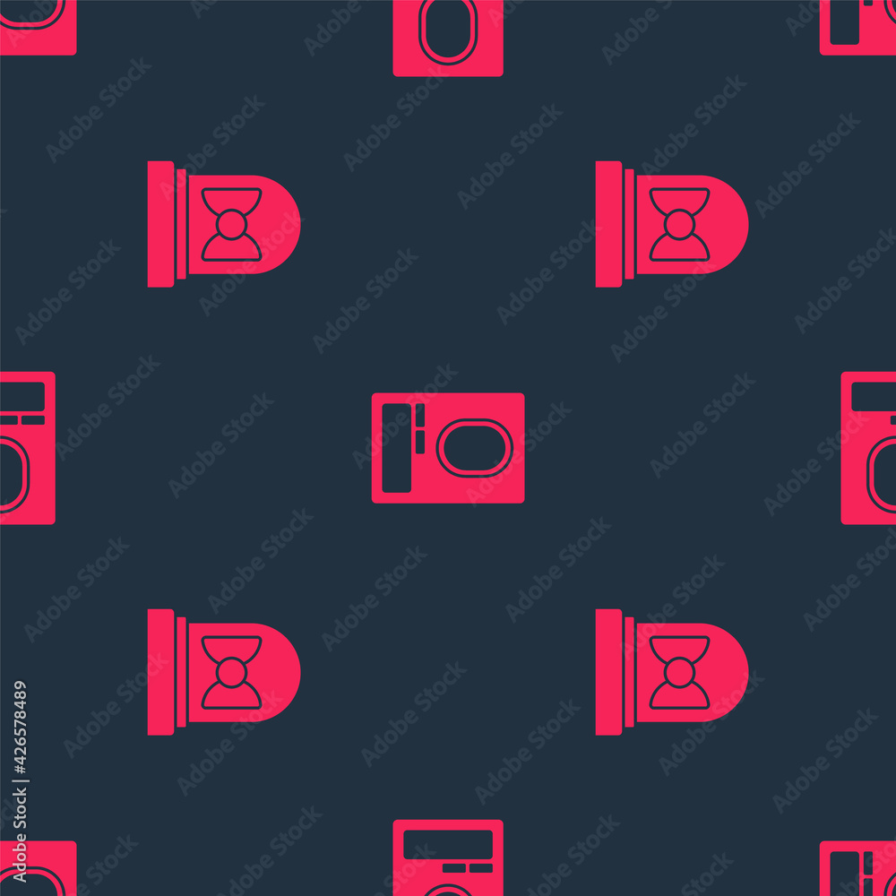 Poster Set Motion sensor and Fingerprint with lock on seamless pattern. Vector