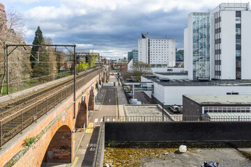 Naklejka premium Historic viaduct running through the city