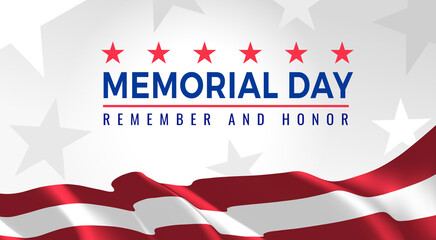Fototapeta na wymiar Memorial Day - Remember and Honor Poster. Usa memorial day celebration. American national holiday