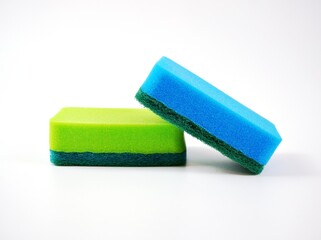 sponges for washing dishes, Sponge foam isolated on white background