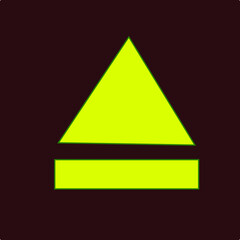 Eject button in yellow color with dark background