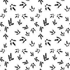 Obraz na płótnie Canvas Dinosaur footprint tracks. Minimal seamless pattern. Background with paw, claw predator. Dinosaur footprint illustration perfect for textile, wrap and wallpaper and design.