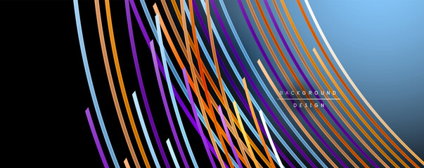 Abstract colorful lines vector background. Internet, big data and technology connections concept, abstract template