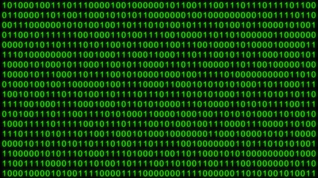 Random animation of digital numbers, binary code (vertical motion)