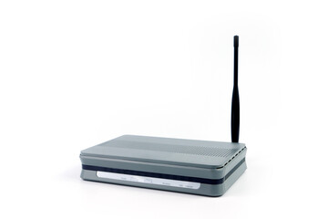 router modem for internet system is isolated on white background