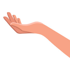 Female hands gesture hand sign vector illustration of a hand in an open gesture