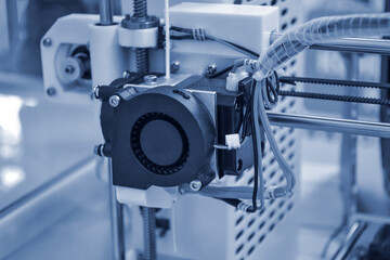 Objects printed by 3d printer. Automatic three dimensional