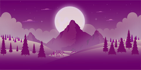 Fototapeta premium Download peaceful night background with purple palette