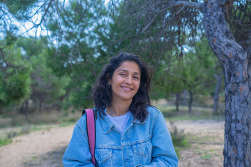 Young Indian woman happy in beach 