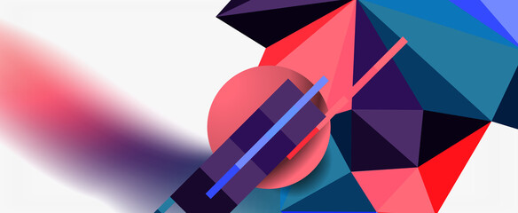 Trendy 3d geometric composition, design template for business or technology presentation, internet poster or web brochure cover