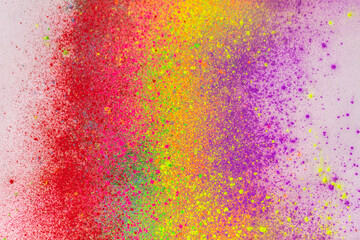 Fototapeta premium The top view of the colors on the floor of the various colors that are stacked together in layers looks beautiful and dimensional..The concept of the image that compliments about color..