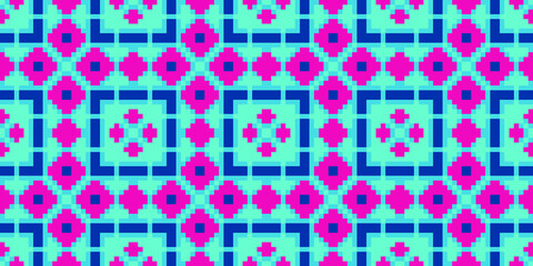 Fototapeta premium Colourful Pixels seamless pattern. Vector illustration