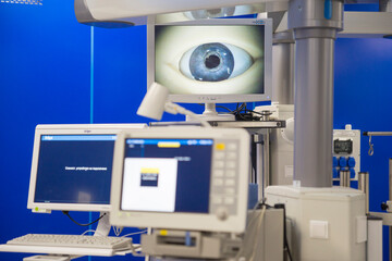 Russia. Saint-Petersburg. Department of Ophthalmology in the clinic. Equipment for performing eye operations.