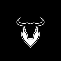 Bull head logo icon isolated on dark background