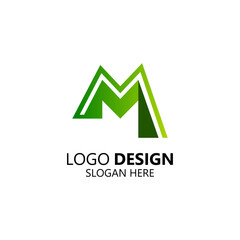 letter M for environment and nature logo design