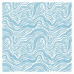 Seamless pattern with blue waves. Design for backdrops with sea, rivers or water texture. Repeating texture. Figure for textiles.