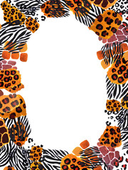 Animal frame. Abstract border on white background